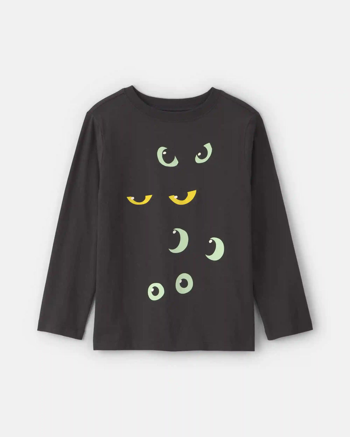 Kids Halloween Eyes Long-Sleeve Graphic Tee - Black