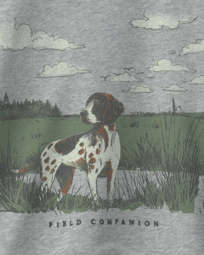 Boys 'Field Companion' Dog French Terry Pullover Sweatshirt - Grey