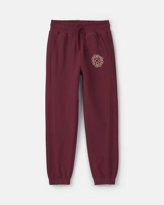 Boys French Terry Joggers - Burgundy