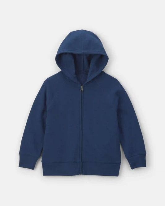 Boys Fleece Zip-Up Hoodie - Navy Blue