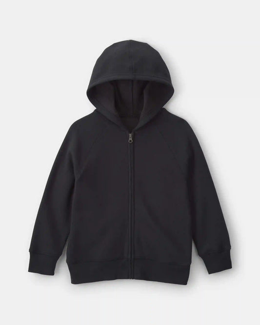 Boys Fleece Zip-Up Hoodie - Black