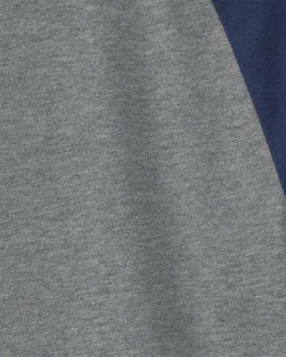 Boys Color Block Long-Sleeve T-Shirt - Grey/Navy Blue