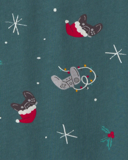 Boys Christmas Gaming Long-Sleeve Tee - Green