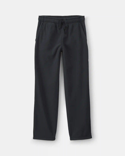 Boys Fleece Wide-Leg Pants - Black