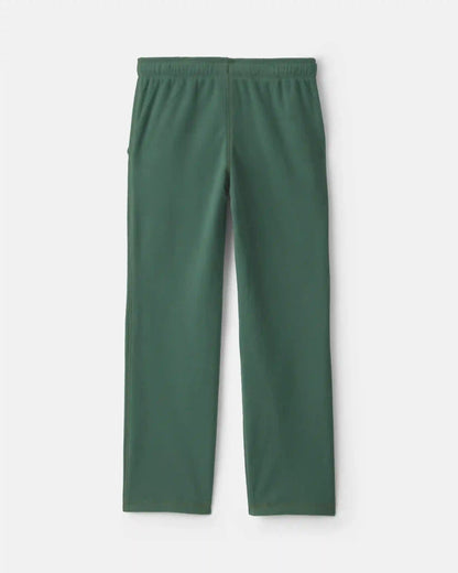 Boys Fleece Wide-Leg Pants - Olive Green