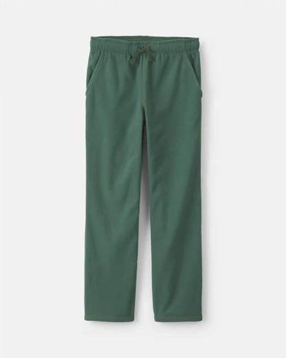 Boys Fleece Wide-Leg Pants - Olive Green