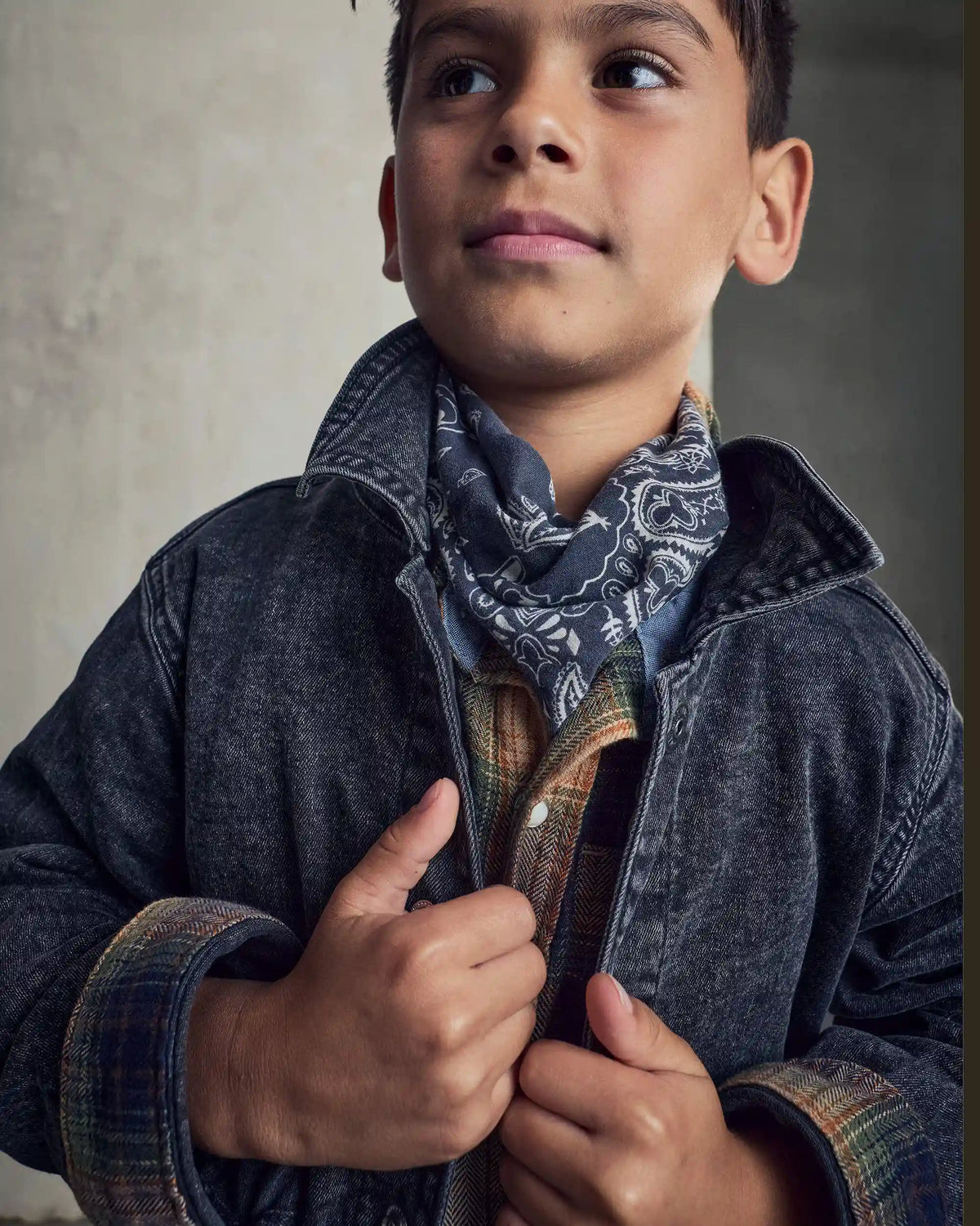 Boys Denim Utility Jacket - Black