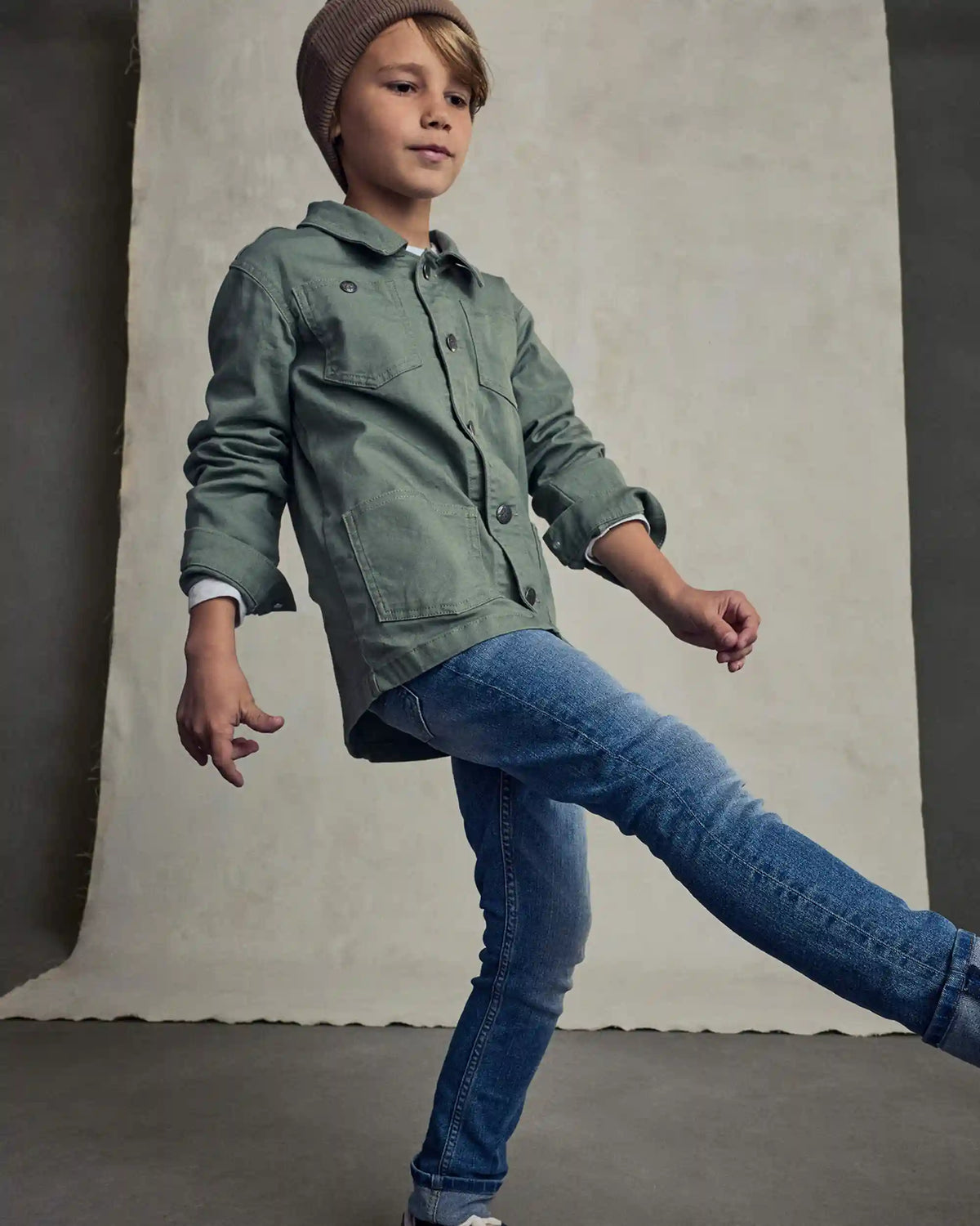 Boys Utility Jacket - Olive Green