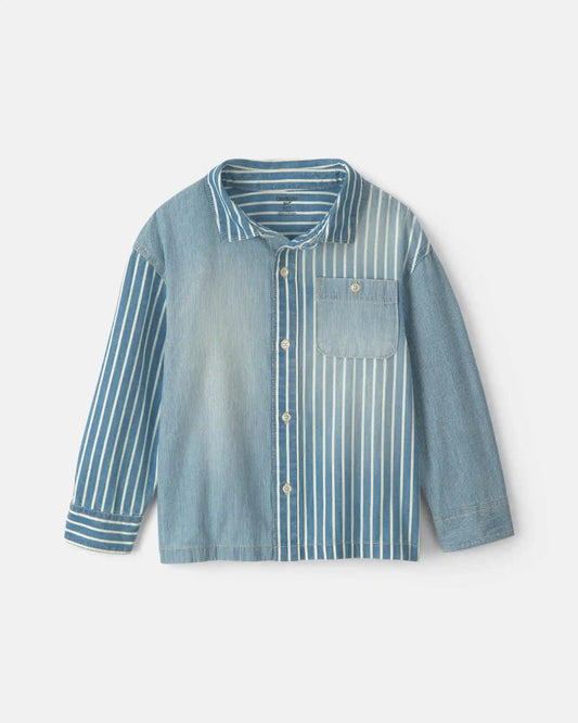Boys Hickory Button-Down Shirt - Blue