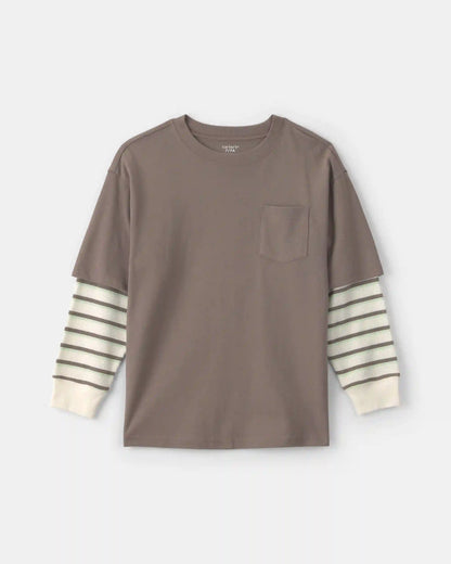 Boys Striped Long-Sleeve T-Shirt - Grey