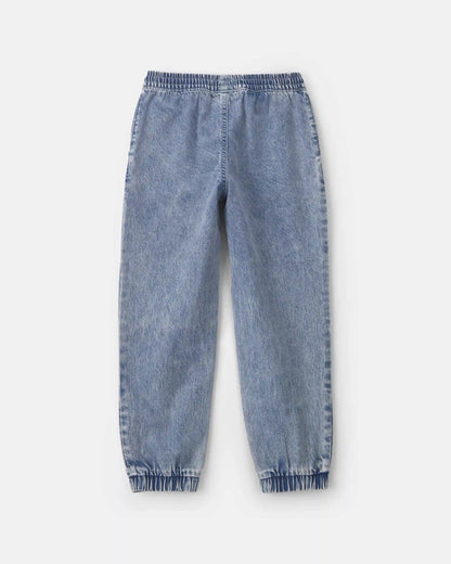 Boys Denim Relaxed Joggers - Light Wash