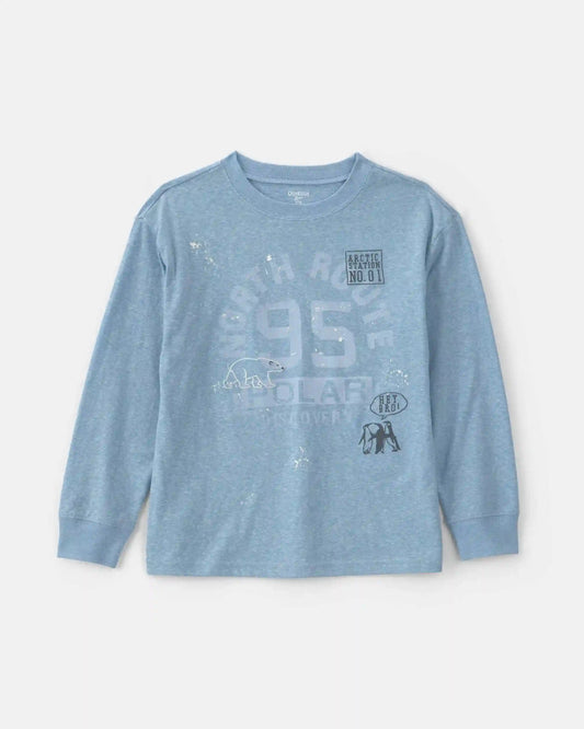Boys Polar Long-Sleeve Graphic Tee - Blue