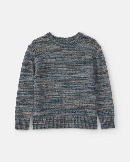 Boys Space Dye Sweater - Blue/Grey