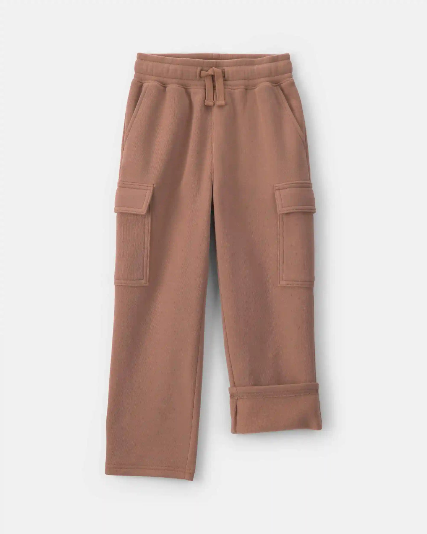 Boys Fleece Cargo Pants - Tan