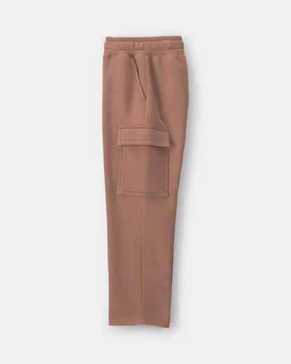 Boys Fleece Cargo Pants - Tan