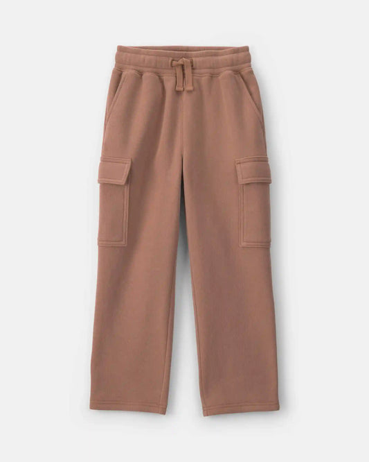 Boys Fleece Cargo Pants - Tan
