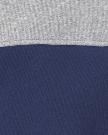 Boys Color Block Fleece Quarterzip Pullover Sweatshirt - Navy Blue/Grey