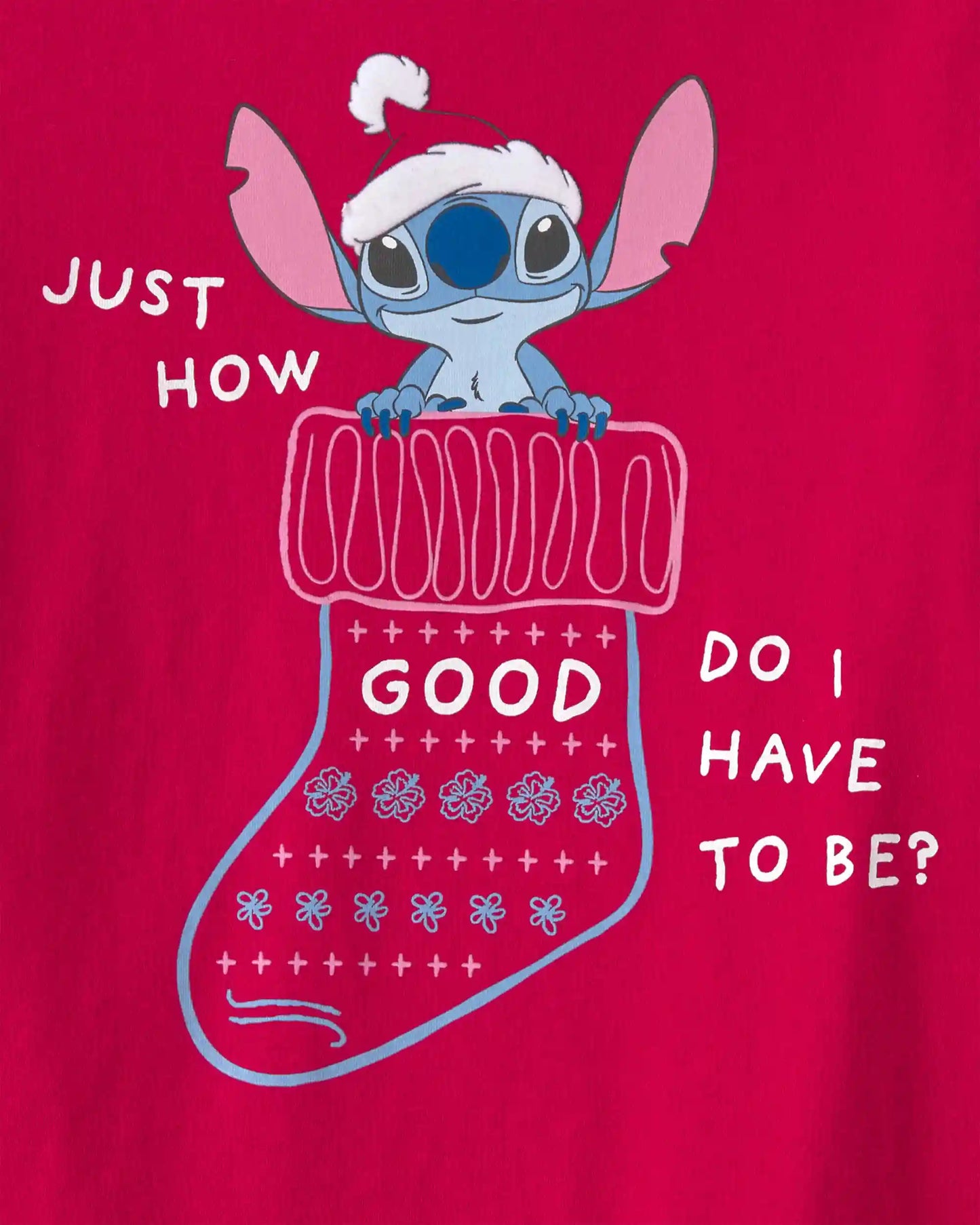 Girls Disney© Stitch Christmas Long-Sleeve Graphic Tee - Red