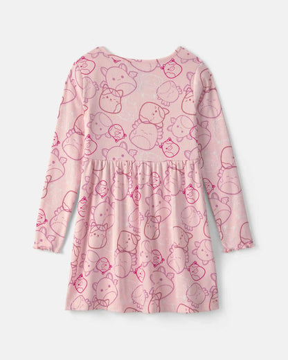 Girls Squishmallow Long-Sleeve Dress - Pink