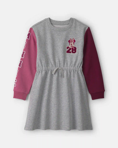 Girls Disney© Minnie Color Block Long-Sleeve Dress - Grey