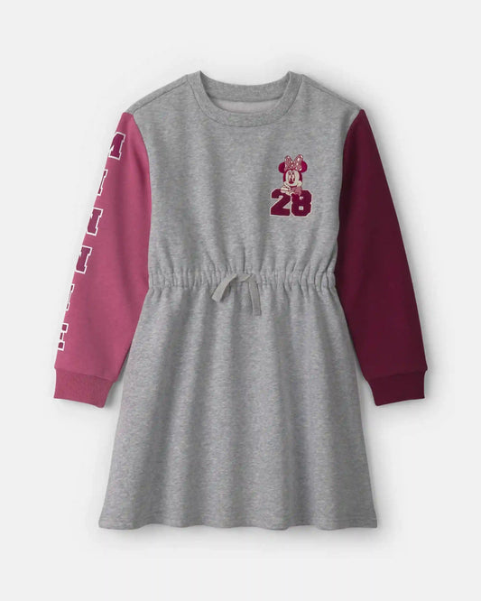 Girls Disney© Minnie Color Block Long-Sleeve Dress - Grey