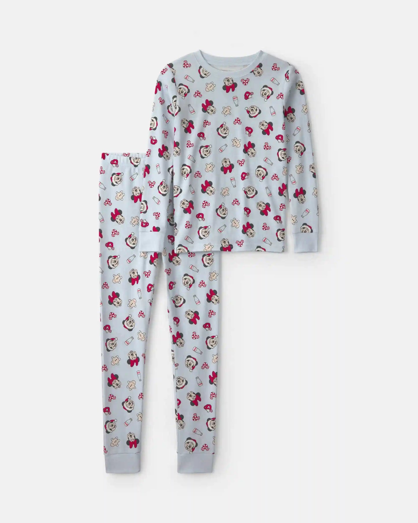 Kids 2-Piece Disney© Mickey Mouse Christmas 100% Cotton Snug Fit Pajama Set - Blue