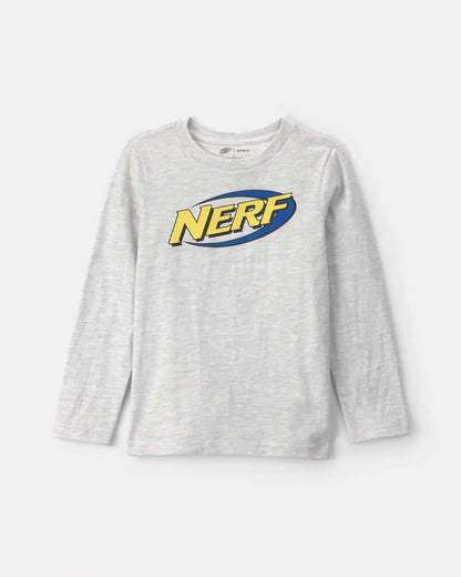 Boys Nerf Long-Sleeve Graphic Tee - Grey
