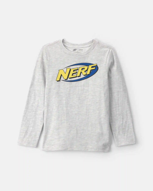Boys Nerf Long-Sleeve Graphic Tee - Grey