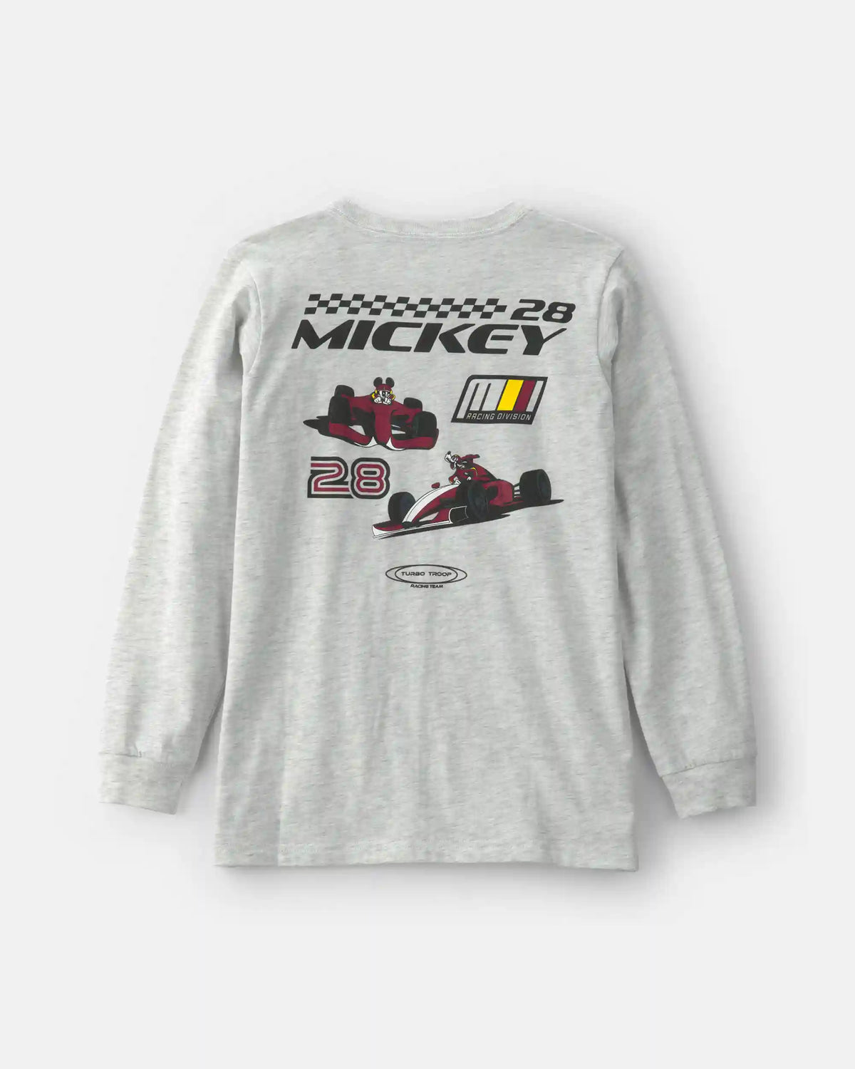 Boys Disney© Mickey Mouse Racing Long-Sleeve Graphic Tee - Grey