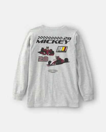 Boys Disney© Mickey Mouse Racing Long-Sleeve Graphic Tee - Grey