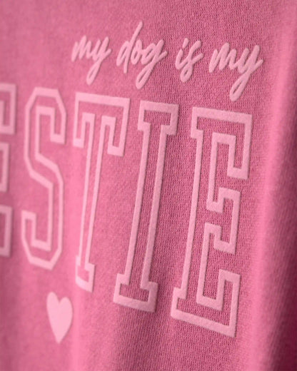 Girls 'Bestie' French Terry Top - Pink