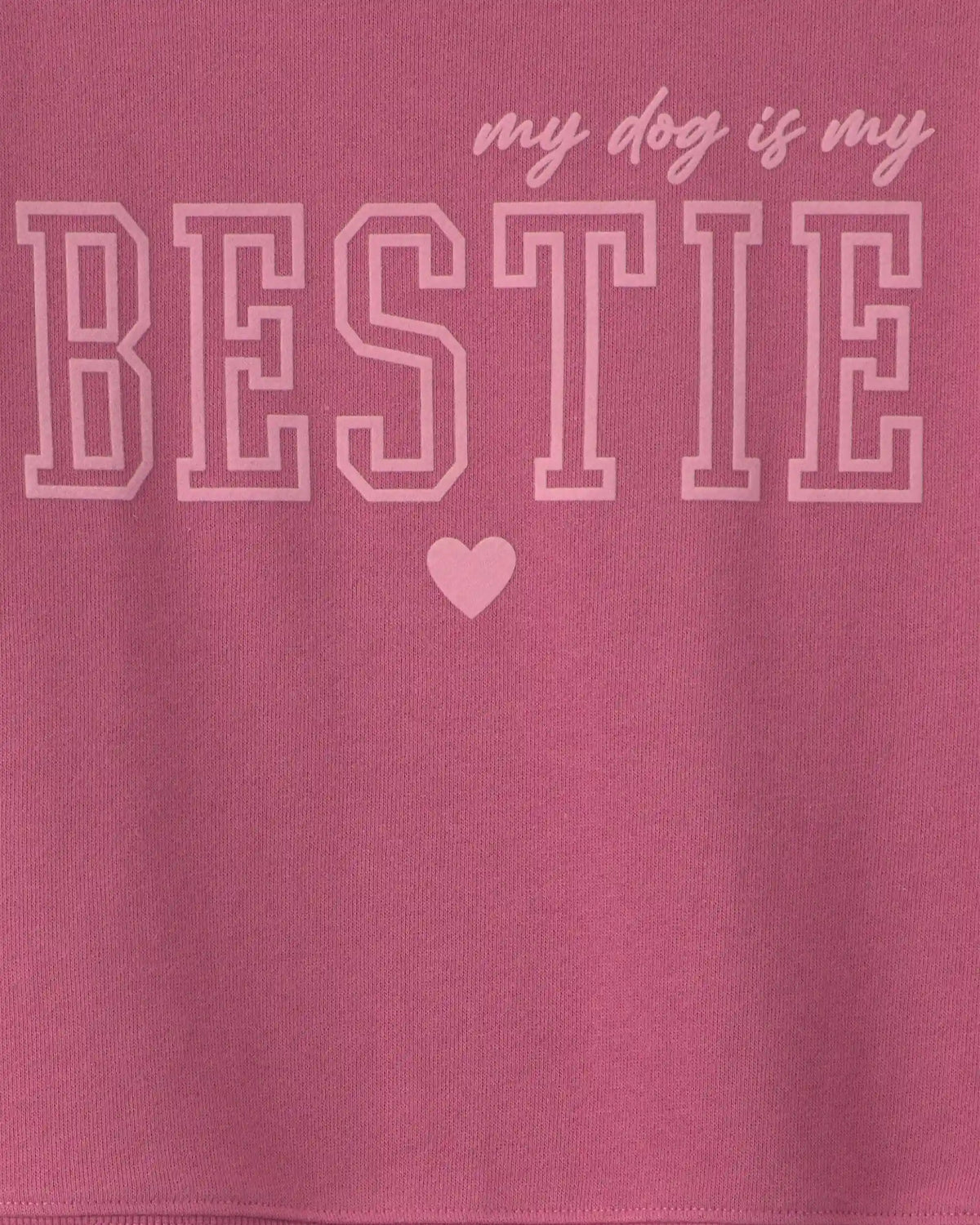 Girls 'Bestie' French Terry Top - Pink