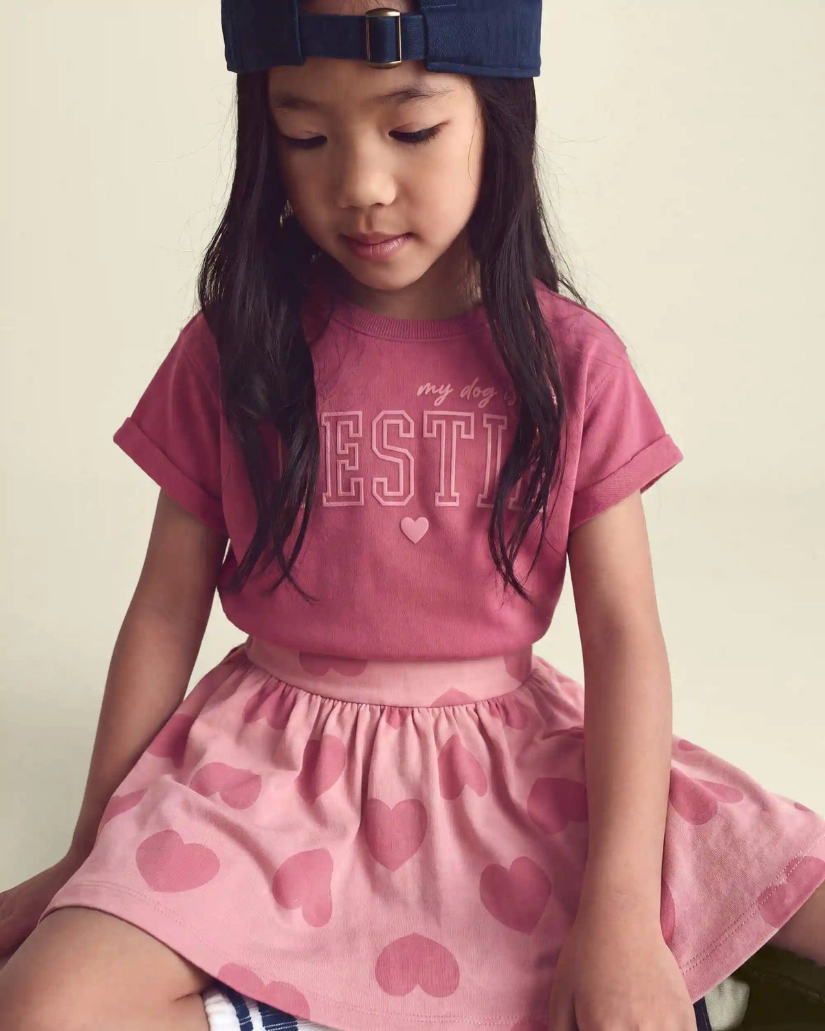 Girls 'Bestie' French Terry Top - Pink