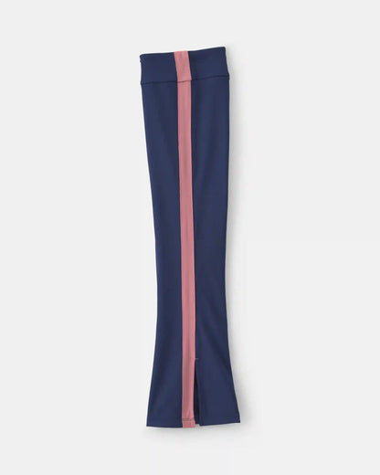 Girls Pull-On Stretch Active Flare Leggings - Navy Blue/Pink