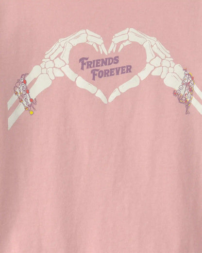 Girls 'Friends Forever' Halloween Long-Sleeve Graphic Tee - Pink