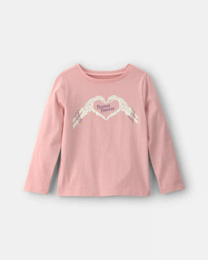 Girls 'Friends Forever' Halloween Long-Sleeve Graphic Tee - Pink