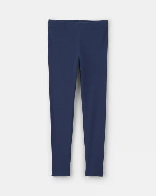 Girls Pull-On Stretch Rib Leggings - Navy Blue