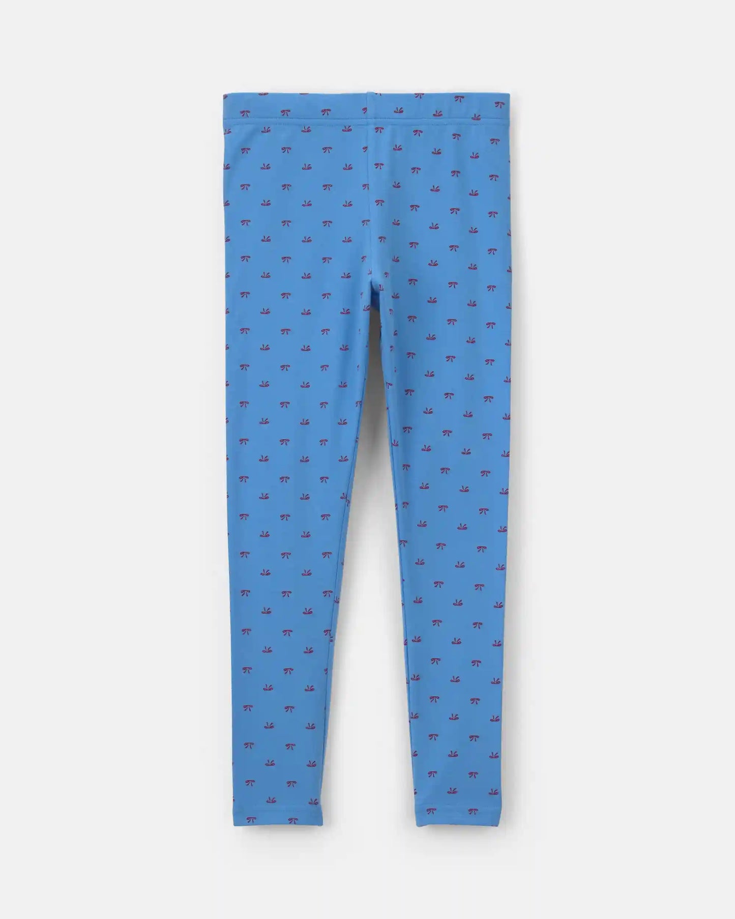 Girls Bow Pull-On Stretch Leggings - Blue