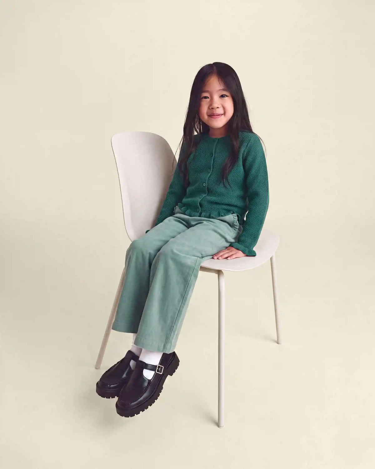 Girls Cardigan Sweater - Green