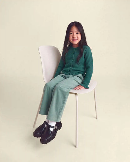 Girls Cardigan Sweater - Green