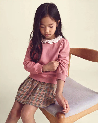 Girls Houndstooth Skort - Brown