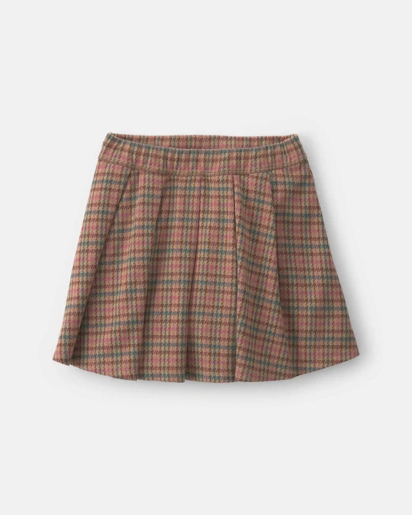 Girls Houndstooth Skort - Brown
