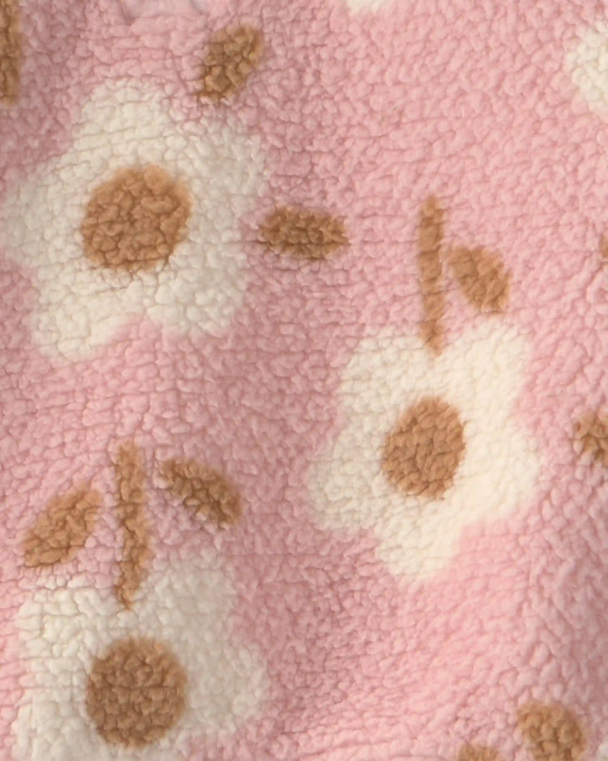 Girls 2-Piece Floral Teddy Fleece Layering Set - Pink