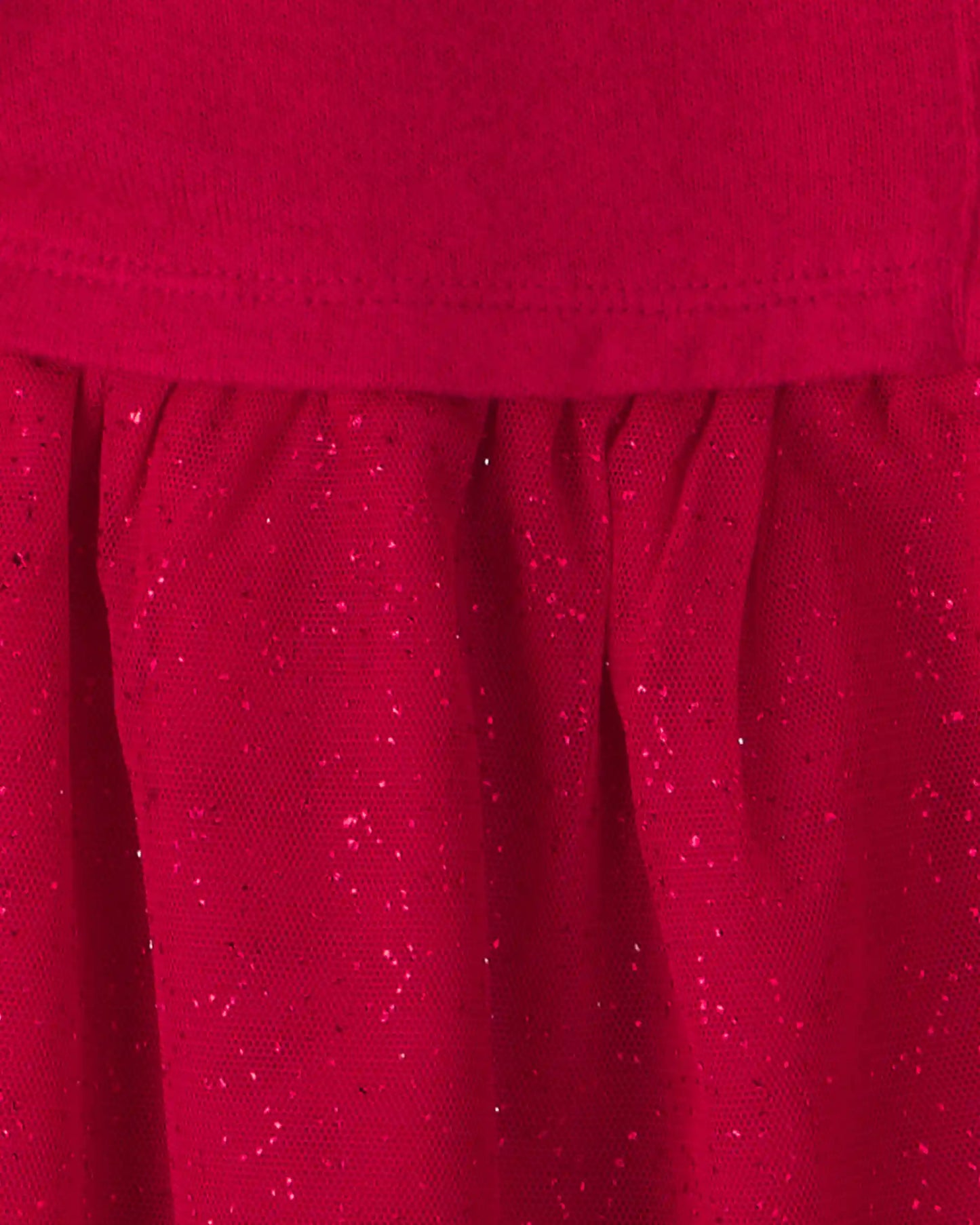 Girls Tulle Long-Sleeve Dress - Red