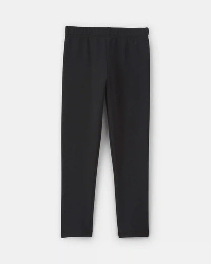 Girls Fleece Pull-On Stretch Leggings - Black