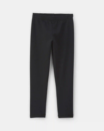 Girls Fleece Pull-On Stretch Leggings - Black