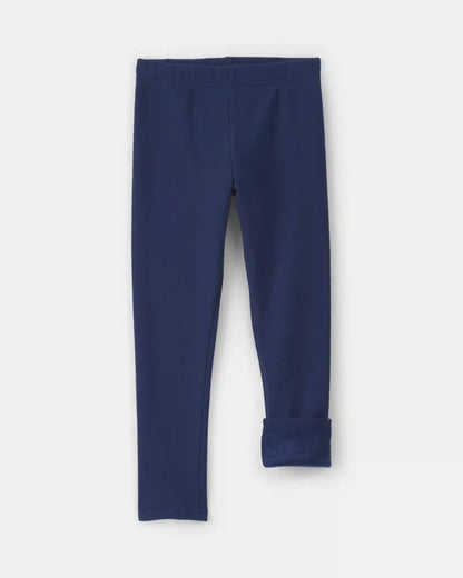 Girls Fleece Pull-On Stretch Leggings - Navy Blue