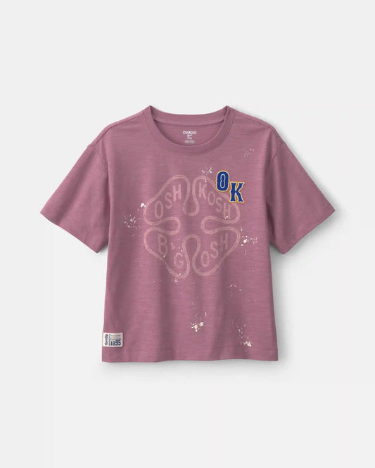 Girls 'OshKosh' Graphic Tee - Purple
