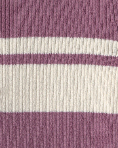 Girls Striped Polo Shirt - Purple