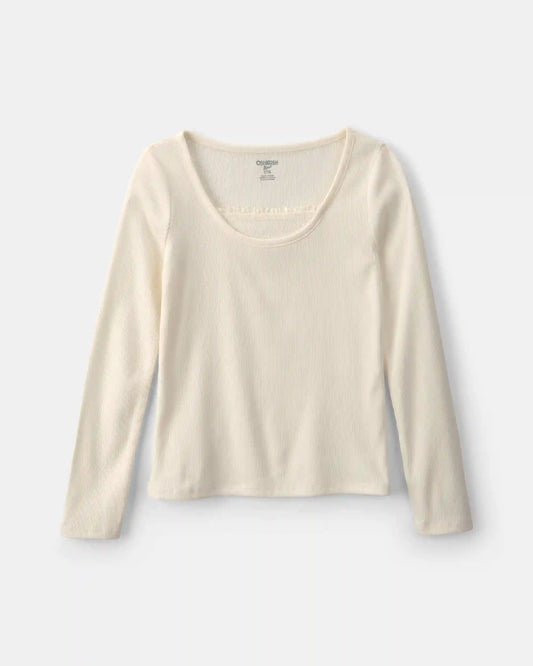 Girls Long-Sleeve Top - Cream